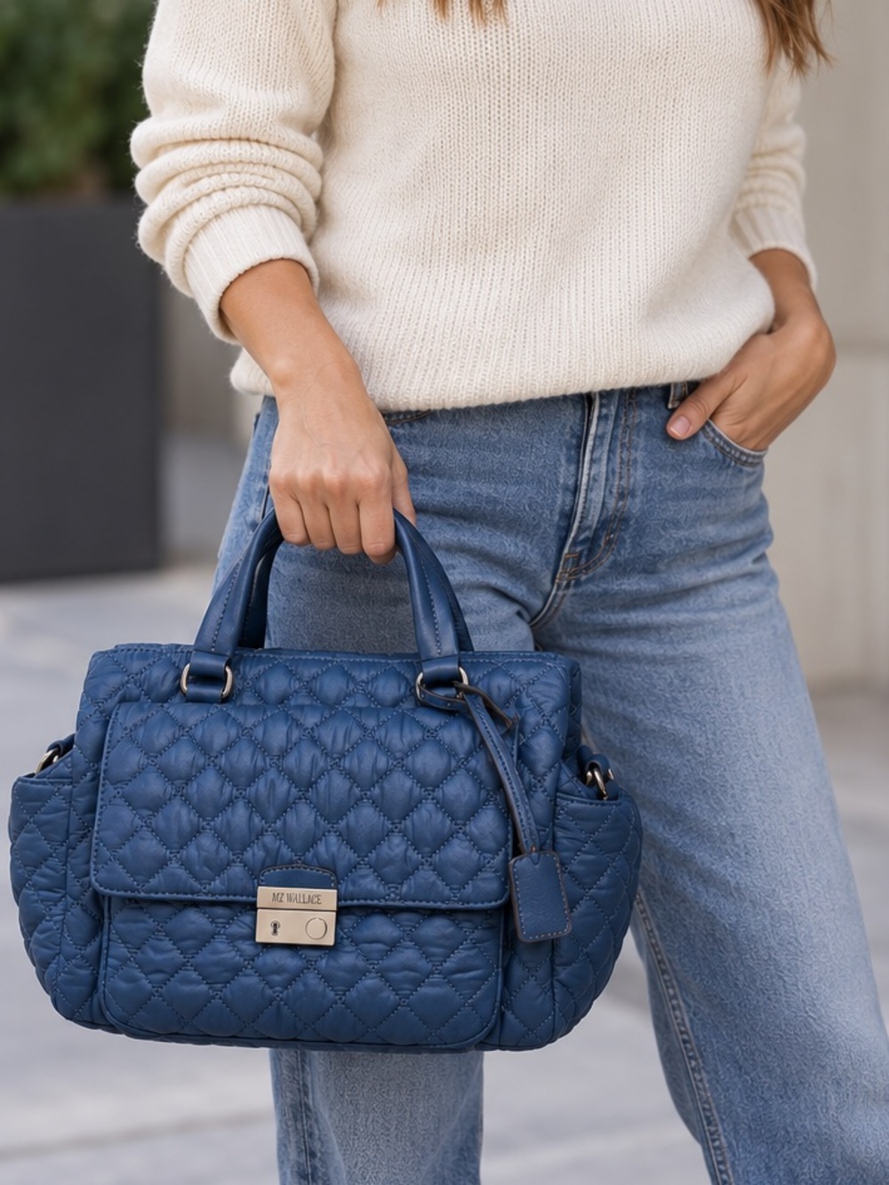 MZ Wallace French Blue Crosby Lock Satchel NWT – Brand New